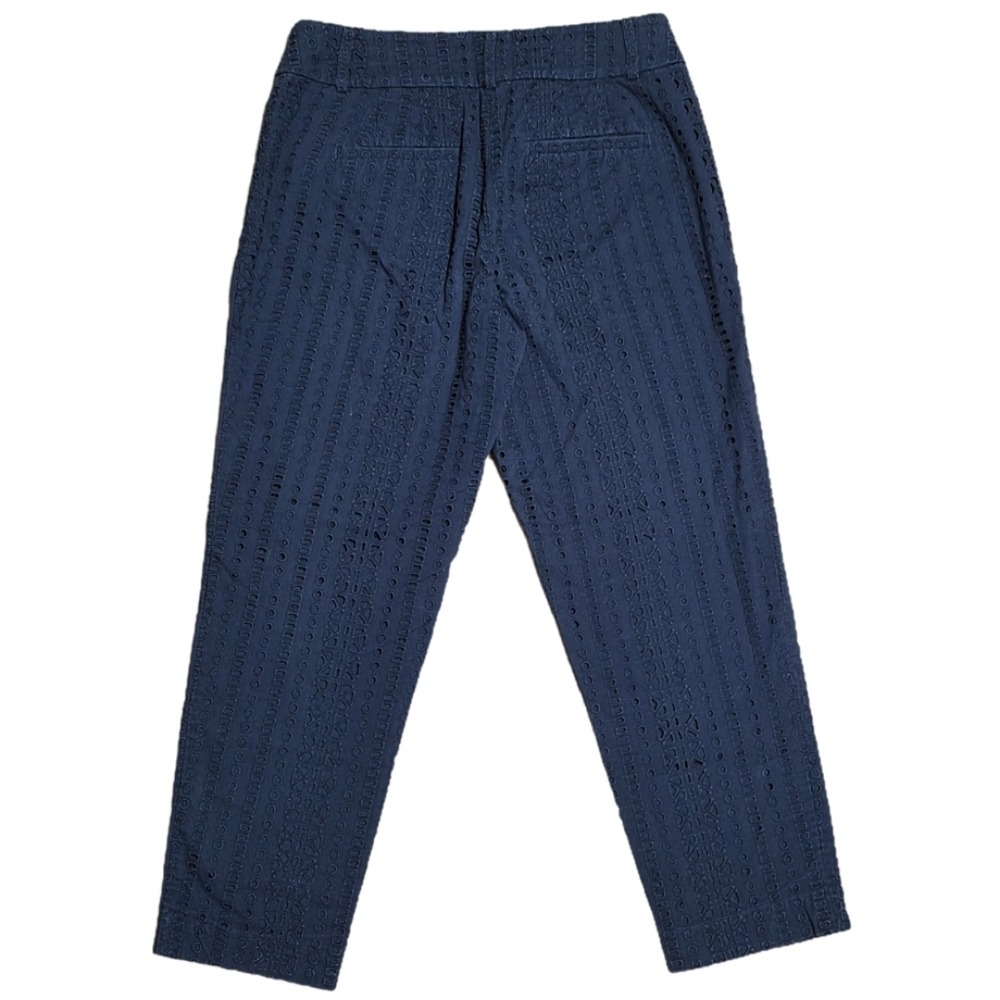 LOFT Julie The Riviera Pants Women's Size 0 Blue Cotton Eyelet Cropped - Picture 3 of 7
